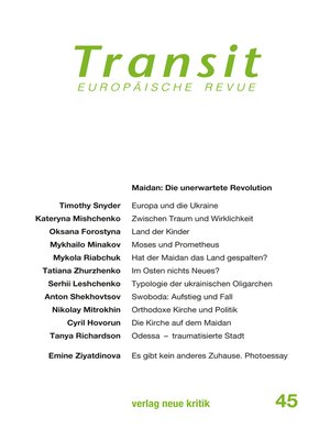 cover image of Transit 45. Europäische Revue